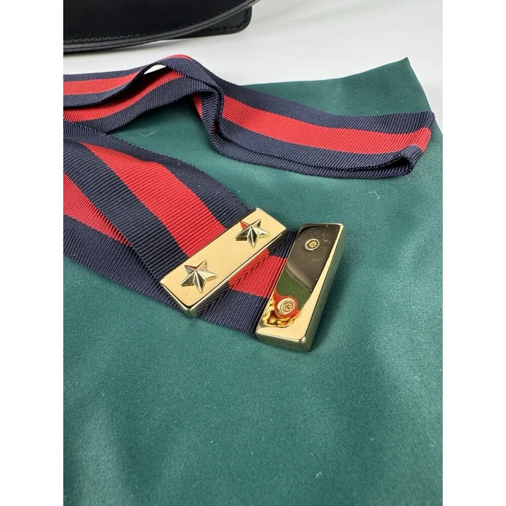 Gucci Sylvie Web Black Leather Shoulder Bag with dust bag & COA authenticated - Picture 13 of 16